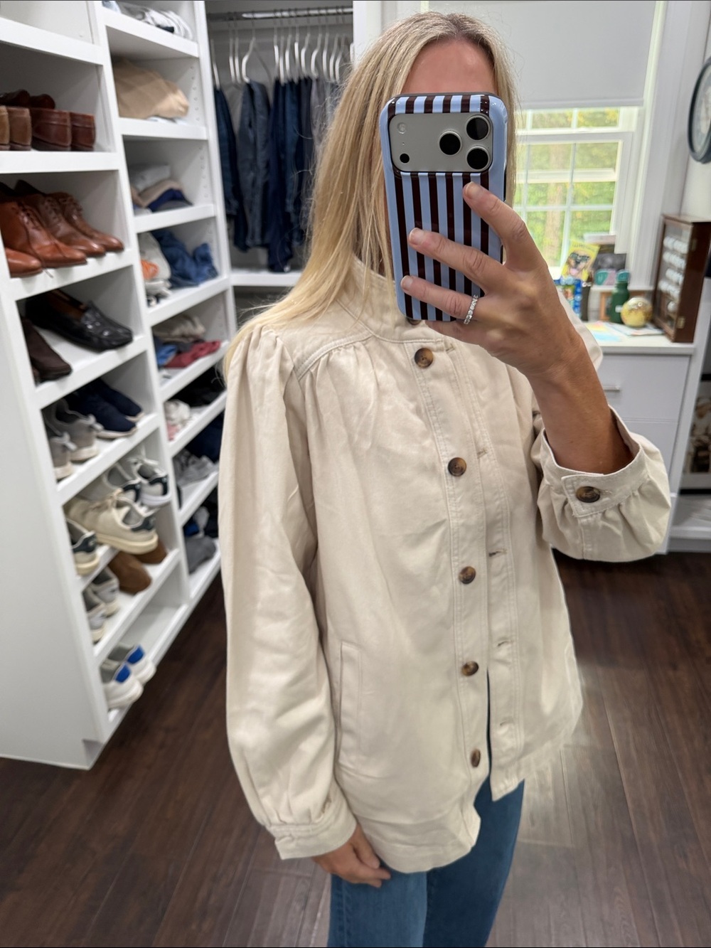 Sanctuary Women's Cream Button-Front Casual Jacket XS - Picture 3 of 7